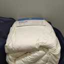 Serta Goose Feather Down Fiber Cotton Comforter Queen Size - 100% Cotton Duvet Insert - Hotel Luxury Hypoallergenic Bedding Comforter All Season Medium Warmth 90 x 90 Inch White