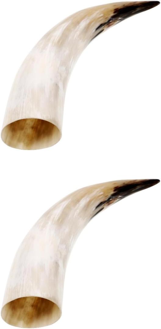 2pcs Cow Horns in Vase Traditional Horn Crafts Home Decor Wall Vases for Flowers Cow Wall-Mounted Bull Wall Decor Arrangement