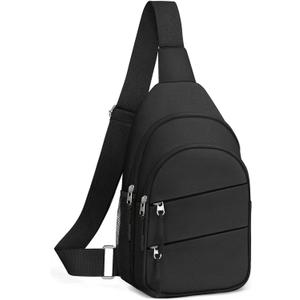 Crossbody Bags for Women, Sling Bag for Men, Small Hiking Backpack Anti Theft Lightweight for Outdoors Travel (L, Black)