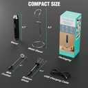 HAUSHOF Powerful Rechargeable Milk Frother Wand with Stand, Handheld Electric Foam Maker, Drink Mixer with 2 Detachable Stainless Steel Whisks 2 Speeds for Coffee Latte, Cappuccino, Matcha, Black