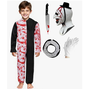 Brand: Kuberas
4.0
4.0 out of 5 stars
(240)
Kids Terrifying Costume Clown Costume Mask Killer Clown Halloween Cosplay Outfit for Boys Girls 4-14 Years