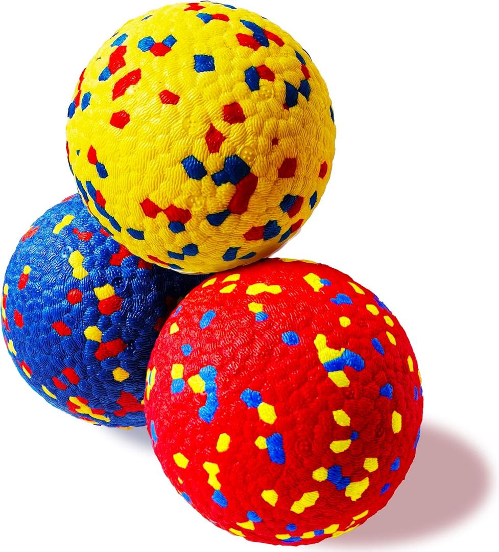 ESYLIF 3 Pack Dog Toy Balls,Interactive Dog Toys, New Gifts, Teething Toys for Aggressive Chewers,Durable Tough Indestructible Chew Toys for Small/Medium/Large Breeds(3 Inch)
