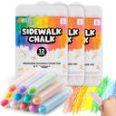 Joyfy Dustless Chalk for Kids, 36 PCS Colored Chalk with Holder Washable and Non-Toxic Art Tool for Blackboard Drawing Writing