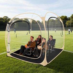 ARCTICSEA Thickened PVC Sports Tent - All-Weather Shelter Pod for 2-6 Person, Pop-Up Shelter, Instant Setup, Removable Top & Sealed Floor for Outdoor Events, Soccer, Rugby New 2-2