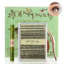 DIY Individual Lashes Clusters Kit,240pcs Lash Clusters Eyelash Extension Kit with Cluster Lash Glue and Lash Tweezer D Curl Lash Extension Kit False Eyelash Cluster Kit At Home(0.07D, 10-15mm)