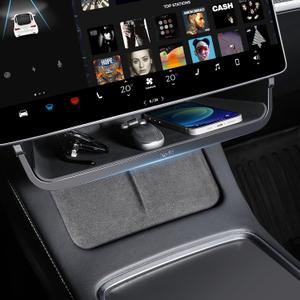 Topfit Tesla Model 3 Y Under Screen Storage BoxCenter Console Organizers Tray for Tesla Model Y Juniper and Model 3 Highland Accessories 2025-2026