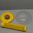 Kingsyard Finch Bird Feeder for Outdoors Hanging, Metal Mesh Tube Bird Feeders for Thistle & Nyjer Seed, Large Removable Tray & Rainproof Dome, 2.5 lbs Seed Capacity, Yellow