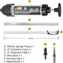EWK 350cc Automotive Fluid Syringe Extractor with Hose for Car Fluid Extraction