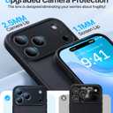 for iPhone 17 Pro Case, [Ribbed Non-Slip Sides] [Military-Grade Drop Protection] [Full Camera Protection] Anti-Yellow Soft-Touch Shockproof Slim Phone Case for iPhone 17 Pro, Black