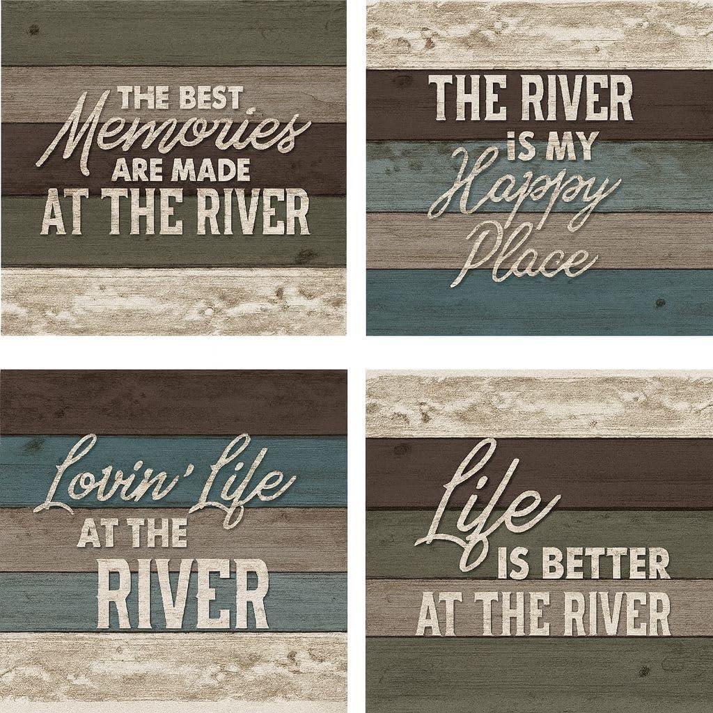 Carson River Square House Coaster Set