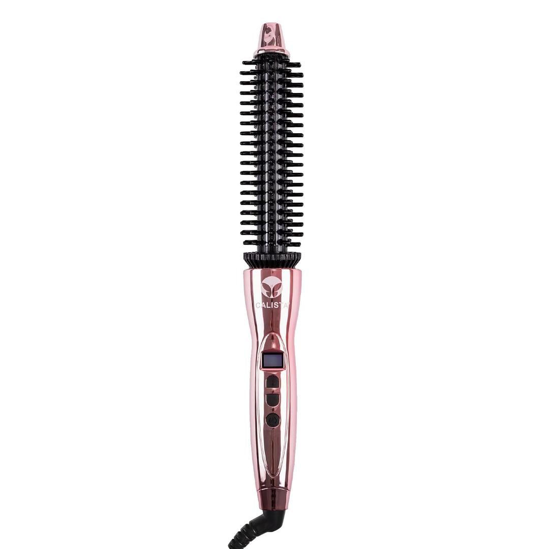 Calista Perfecter Pro Heated Round Brush - Thermal, Hot Styling Brush, For Women, 0.75 Inch, Rose Gold, Adjustable Temp & Dual Voltage