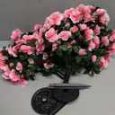 Artificial Flowers for Outdoors, Faux Outdoor Plants Fake Plants Topiary Balls Artificial Outdoor Set of 2 with Ground Spike for Home Front Porch Patio Garden Decor (Pink)