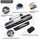 4Pcs Stainless Steel Car Door Sill Protectors Door Threshold Protector Front and Rear Door Car Pedal Kick Protection Door Sill Scuff Plate Car Trim Sport(Door Width 1.97" Black)