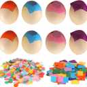 Easter Confetti for Cascarones Egg Multicolor Round Confetti and 480 1.5 x 1.5 Inches Tissue for Easter Party Supplies Decorations Toy Egg Basket, Not Included Eggs (Vivid Color)