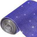 MECCANIXITY 101250 Pcs Bling Crystal Rhinestone Sheet Self-Adhesive Rhinestone Diamond Gems Sticker 98.4 x 7.9 Inch DIY Car Decoration Sticker for DIY Car Phone Clothing Craft Deep Blue
