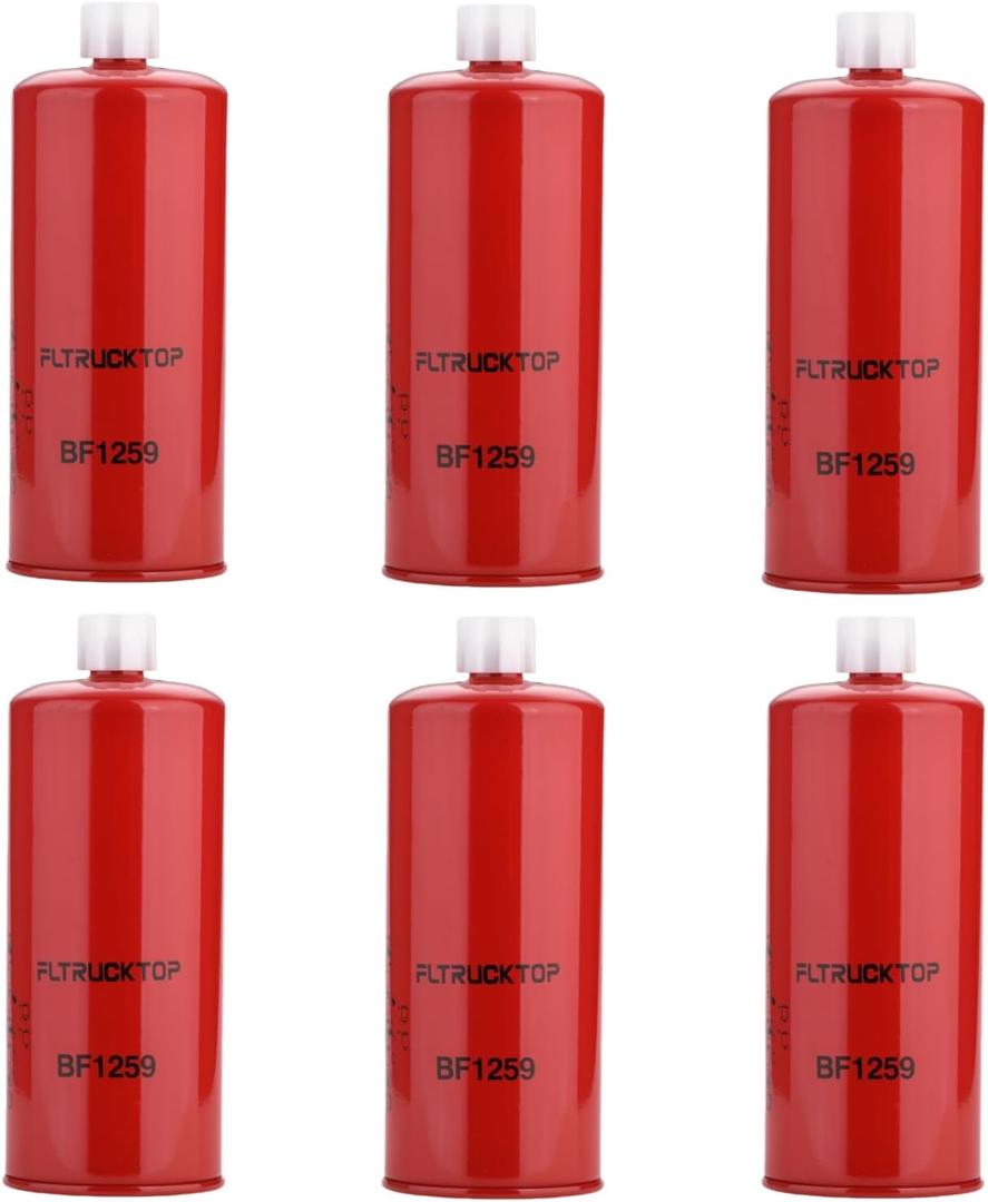 6PCS BF1259 Fuel and Water Separator Filter Compatible with Cummins Engines for Freightliner Kenworth Peterbilt Replaces 256-8753,3329289,P551000,4377880, 2568753,15587139,25011689