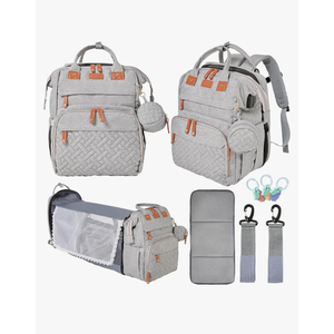 Orian Diaper Bag Backpack, Diaper Bag with Baby Changing Station, Large Travel Diaper Bag, Mosquito Net, USB Charging Port, Waterproof Unisex Baby Bag