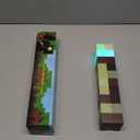 Light-up Wall Torch Lamp, 7-Color Night Light, Rechargeable Night Lamp, Hand Held & Wall Mountable Table Light, Costume Cosplay Nightstand Lamp for Room Decor for Boys, Brown