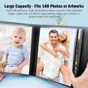 Aevdor 8x10 Photo Album 168 Pockets Holds 168 Photos, Large Capacity Leather Cover, Photo Book for Family Wedding Baby Party Holiday and Christmas Pictures, Black