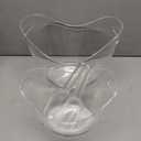 Mwellewm Beverage Tubs for Parties Plastic Ice Bucket for Cocktail Bar Clear Acrylic Wine Bucket with Scoops Drink Bucket Cooler for Chiller Bin for Champagne or Beer (8 L, 4 L) (EXP 10/05/26)