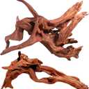 WDEFUN Natural Driftwood for Aquarium Decor, 2-Piece 10''-14'' Large Driftwood for Decorations on Fish Tank, Reptiles Bearded Dragon Accessories or Air Plants