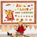 Thanksgiving Decoration,Autumn Bulletin Board Set,Fall Bulletin Board Decoration,Autumn Pumpkin Football Thanksgiving Day Decor for School Home Chalkboard Wall