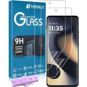 T Tersely (2 Pack for Motorola Moto Edge 2024 Screen Protector, Easy to Install, No Bubble, Anti-Shock Soft Protective TPU Film, Support Fingerprint Unlock