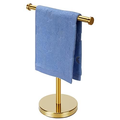 Kalitro Gold Towel Rack Hand Towel Stand, Bathroom Towel Holder Stand SUS304 Stainless Steel (Gold)