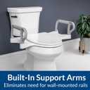 Bemis Assist Toilet Seat with Built-in Support Handles, Hinges Never Loosen, Fits Round and Elongated