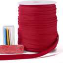 Bias Tape Double Fold 1/2 inch, Double Fold Bias Binding Tape 55 Yards (Wine Red) and 4 Pieces Sewing Fabric Chalks for Crafts, Sewing, Seaming, Hemming, Piping, Quilting.