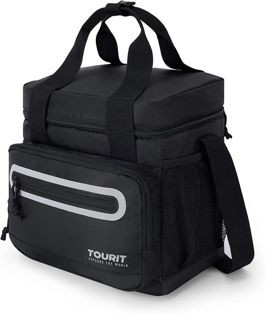 TOURIT Large Lunch Bag 14L Insulated Lunch Box Lunch Cooler for Men Women Work, Black
