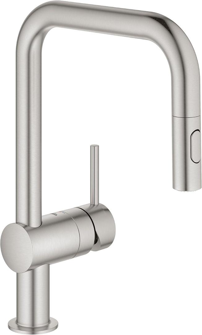 GROHE 32319DC3 Minta Pull-Down U Kitchen Faucet Supersteel (Stainless Steel) (SuperSteel Infinity)