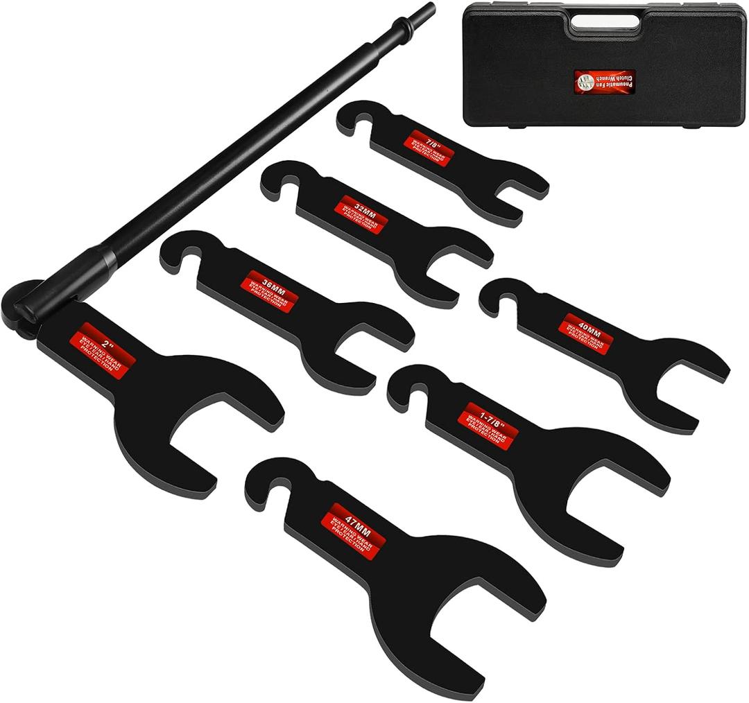 BETOOLL 8PCS Pneumatic Fan Clutch Wrench - 43300 Removal Tool Kit, Auto Repair Spanner Kit Installs Compatible With Ford, GM, Chrysler and Jeep