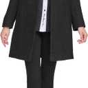 KARL LAGERFELD Women's Solid Texture Wool Classic One Button Blazer (Medium, Black)