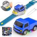 YUZ Mini Remote Control Car Watch Toy with LED Lights, 2.4G RC Cars Toy Car Watch USB Charging Hand Controlled Watch RC Car for Kids Boys Girls for Birthday Christmas Holiday Party Gifts, Blue