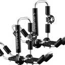 Kayak Roof Rack, Aluminum Kayak Carrier Folding J-Style Universal 4-in-1 Multifunction for Canoe, SUP, Kayaks, Surfboard Rooftop Mount on SUV, Car and Truck Crossbars (Bilateral)