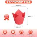 uxcell 150Pcs Tulip Baking Cups Cupcake Muffins Liners Paper Greaseproof Wrappers for Wedding Birthday Party Festivals Christmas(3.1" x 2", Red)