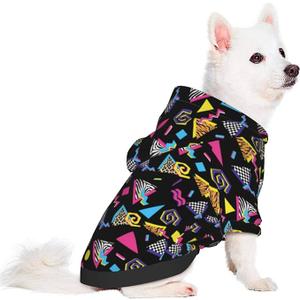 Stay Warm in Style with Dog Hoodie Sweater for Pets (Black Retro 80S 90S), Size M