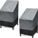 Outdoor Chair Covers, 2 Pack Outdoor Stack Chairs Waterproof, Patio chair Covers Outdoor Furniture Covers (25"W x 25"D x 47"H)
