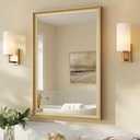 USHOWER 24x36 Inch Brushed Gold Bathroom Mirrors for Over Sink
