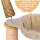 UXIETIN Beige Cat Hammock, Extra Large (12.4"), Cozy Hammock with Deep Basket, Attachment Design for Cat Tower