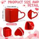 Domensi 6 Pcs 11.8 oz Valentines Heart Shaped Mugs Bulk Red Heart Coffee Cup Valentine Ceramic Mug with Handle Love Tea Cup Gift for Romantic Valentines Wedding Anniversary Couple Lover Decoration