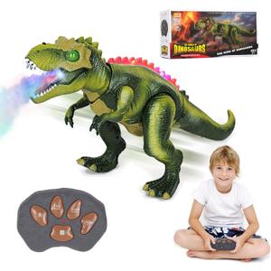 Remote Control Dinosaur Toys for Kids 3-5-7, Upgraded T Rex with Changing Light, 7 Color Spray & Realistic Roars, RC Walking Dinosaur Robot 4-7, Birthday Gifts Toys for Kids Boys 3+
