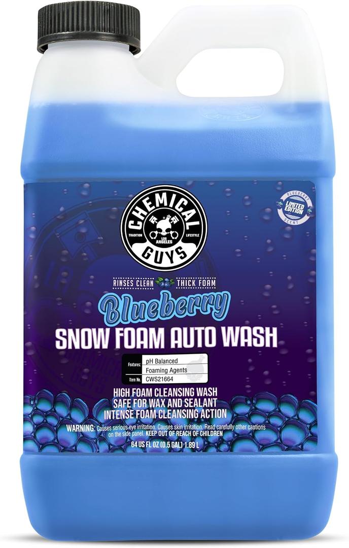 Chemical Guys CWS21664 Blueberry Snow Foam Car Wash Soap (Works with Foam Cannons, Foam Guns or Bucket Washes), Safe for Cars, Trucks, SUVs, Jeeps, Motorcycles, RVs & More, 64 fl. Oz