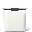 Rubbermaid Brilliance Plastic Food Storage Pantry Baking Set, 3 Containers with Lids (6 Pieces Total), BPA-Free, Clear