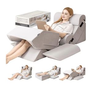 Ziixmile Wedge Pillow Set for After Surgery – 4PCS Orthopedic Bed Wedge Pillows for Sleeping – Adjustable Memory Foam Triangle Support for Back Pain Relief, Acid Reflux & Recovery (Grey)