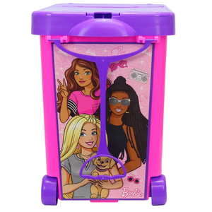 Barbie Store It All! Rolling Storage Bin – Extra-Large Organizer Case with Wheels & Handle for Barbie Dolls, Clothes, Accessories & Playsets – Pink Portable Travel Toy Box