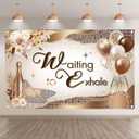 72x43inch Gold Brown Glitter Backdrop Modern Balloons Champagne High Heels Floral Photography Background Women Party Decorations Photo Banner Props