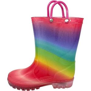 Hbxooxts Toddler Rain Boots Waterproof Rubber Kids Rain Boots for Girls and Boys with Fun Patterns and Easy-On Handles, Size 10 Toddler