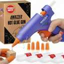 Mini Hot Glue Gun and Sticks Set 40pcs with 5 Fingers Safety Caps - Kids & Home Use Gun, Pistola De Silicona Caliente School Projects & Quick Repairs Small Glue Gun for Crafts